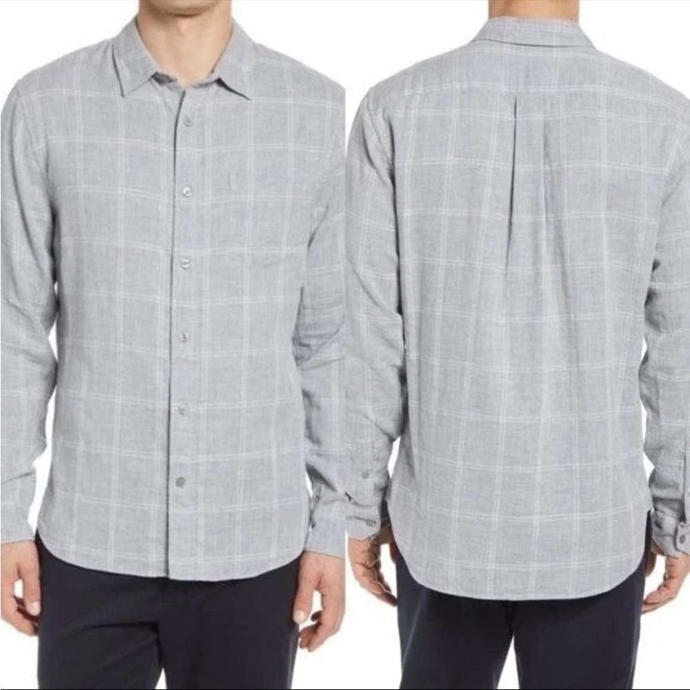 Vince Windowpane Double Face Button-Down Shirt - image 5